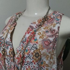 LUCY & LAUREL SLEEVELESS PAISLEY PRINT, SIZE L